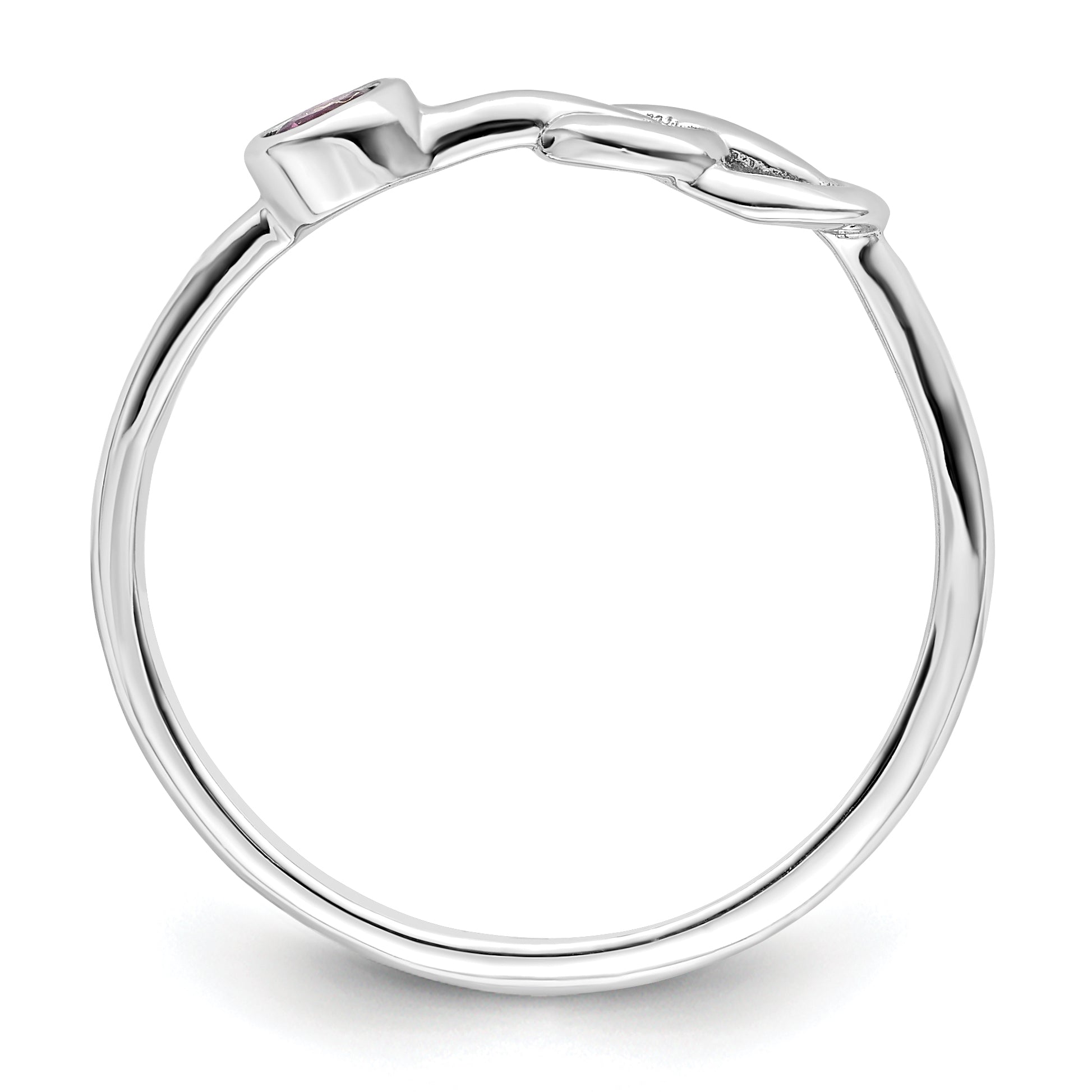 Sterling Silver Rh-Plated Polished Circle Rhodolite Garnet Infinity Ring