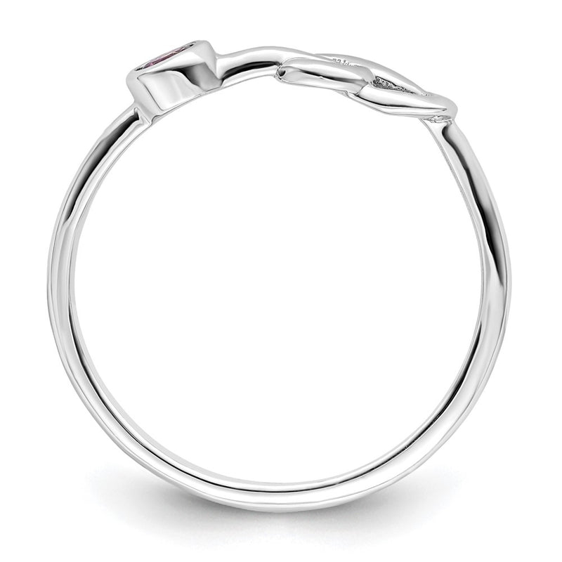 Sterling Silver Rh-Plated Polished Circle Rhodolite Garnet Infinity Ring