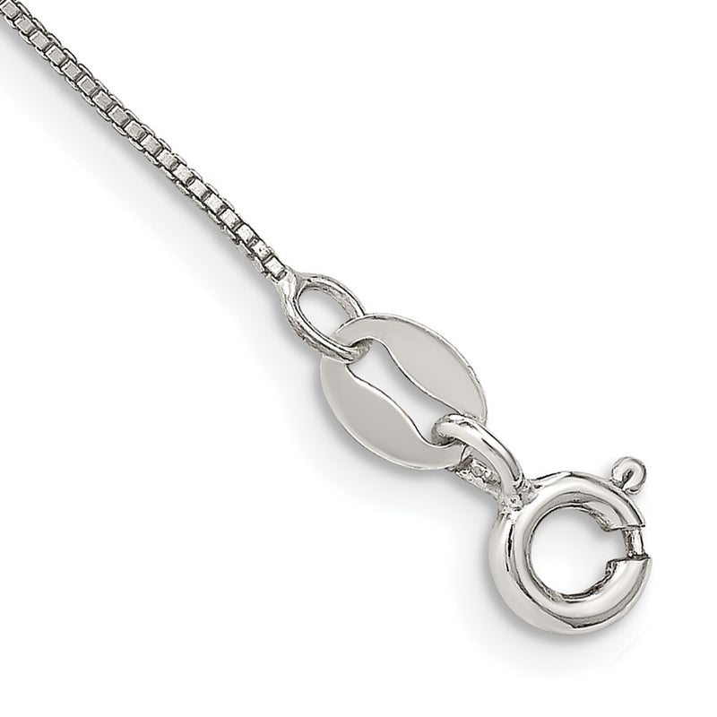 10 Inch Sterling Silver .6mm Box Chain Anklet