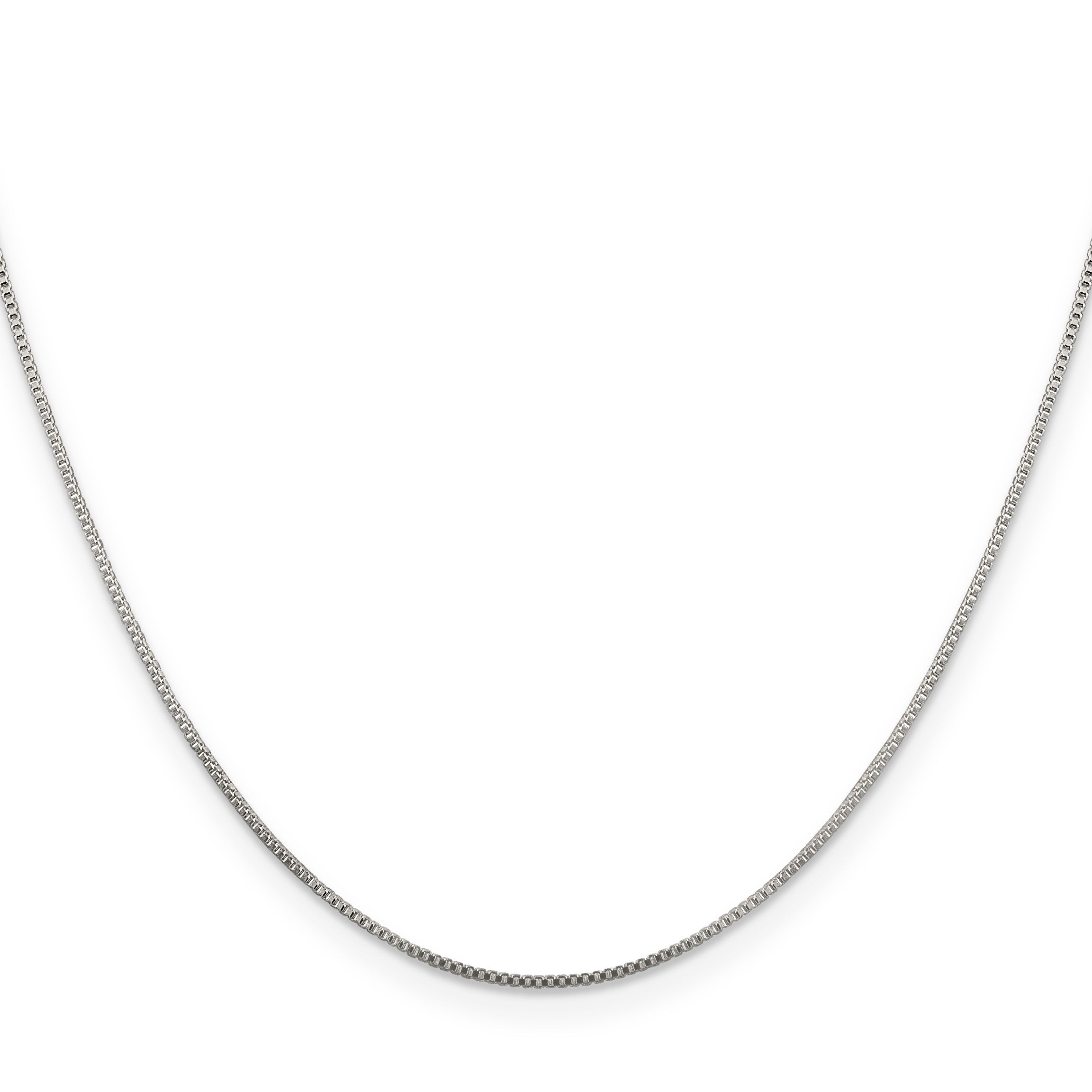 14 Inch Sterling Silver Rhodium-Plated .8mm Box Chain