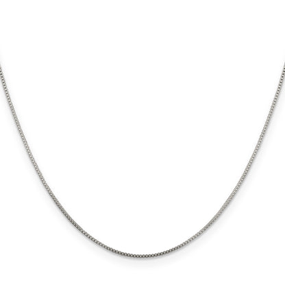 14 Inch Sterling Silver Rhodium-Plated .8mm Box Chain