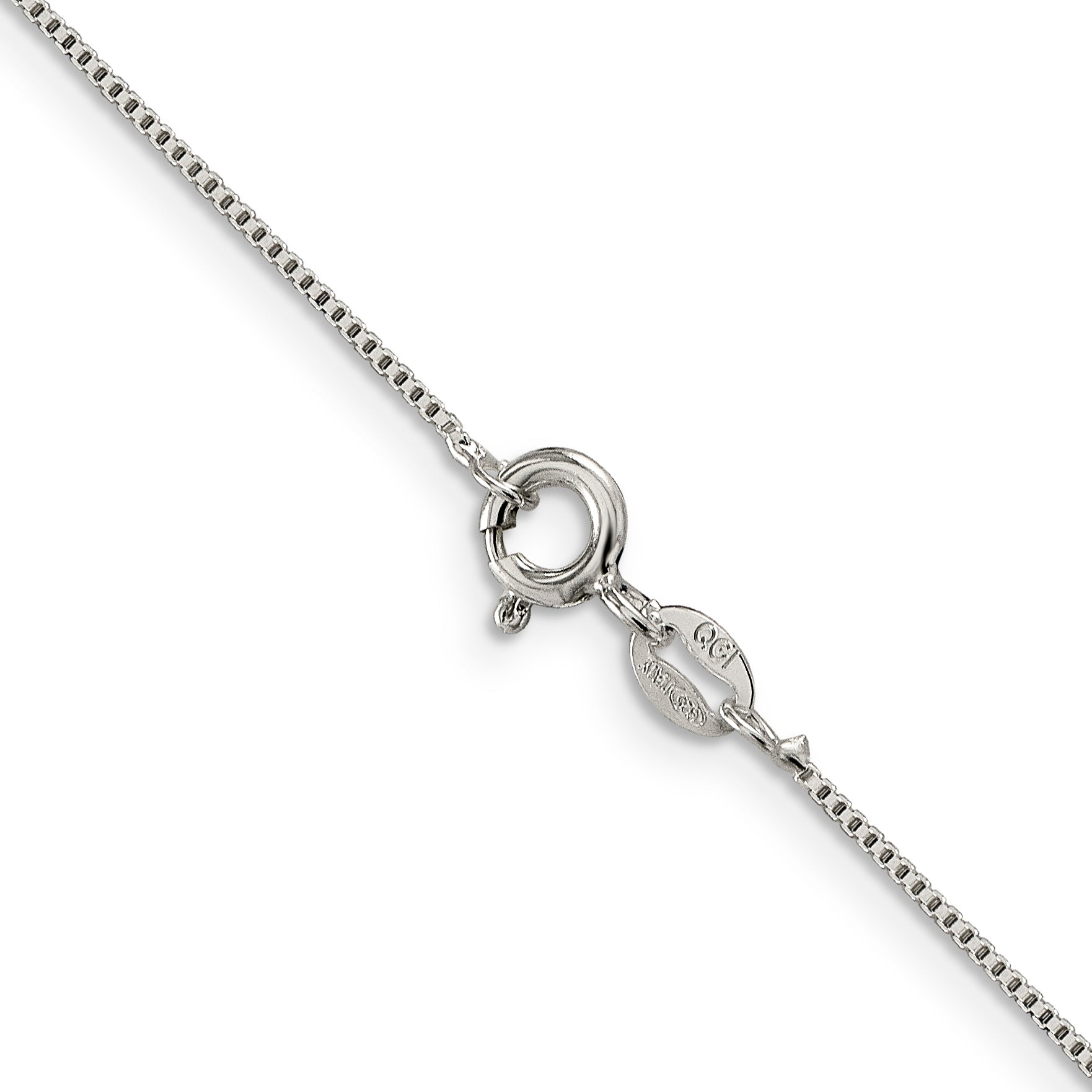 14 Inch Sterling Silver Rhodium-Plated .8mm Box Chain
