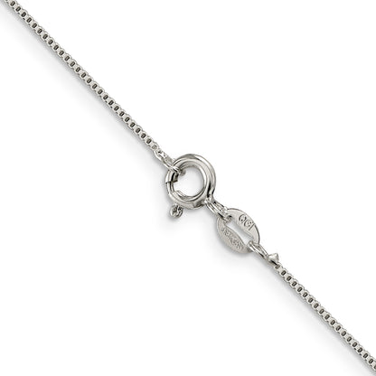 14 Inch Sterling Silver Rhodium-Plated .8mm Box Chain