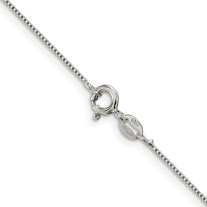 18 Inch Sterling Silver Rhodium-Plated .8mm Box Chain Necklace