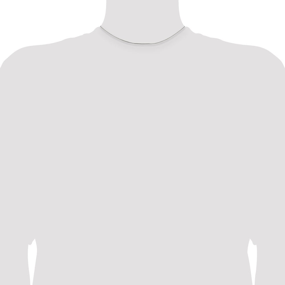 14 Inch Sterling Silver Rhodium-Plated .8mm Box Chain Necklace