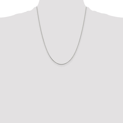 22 Inch Sterling Silver Rhodium-Plated .8mm Box Chain Necklace
