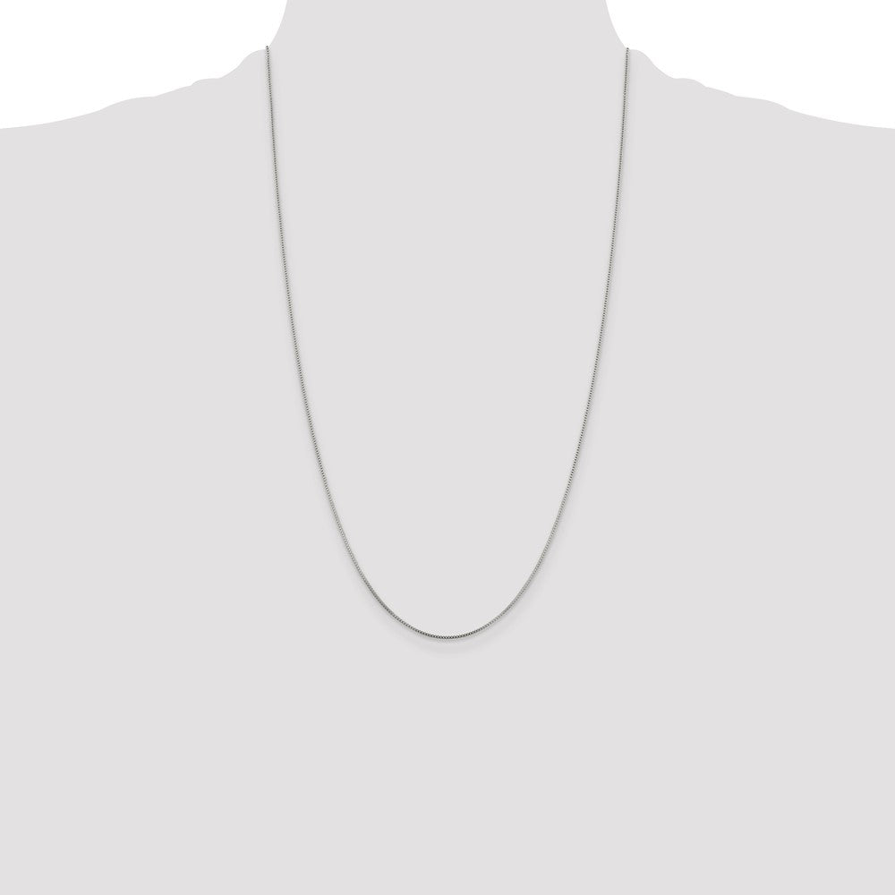26 Inch Sterling Silver Rhodium-Plated .8mm Box Chain Necklace