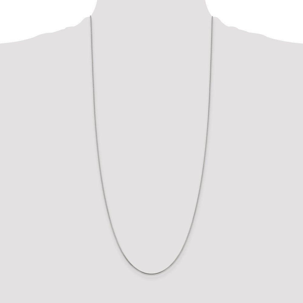 30 Inch Sterling Silver Rhodium-Plated .8mm Box Chain Necklace