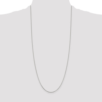 30 Inch Sterling Silver Rhodium-Plated .8mm Box Chain Necklace