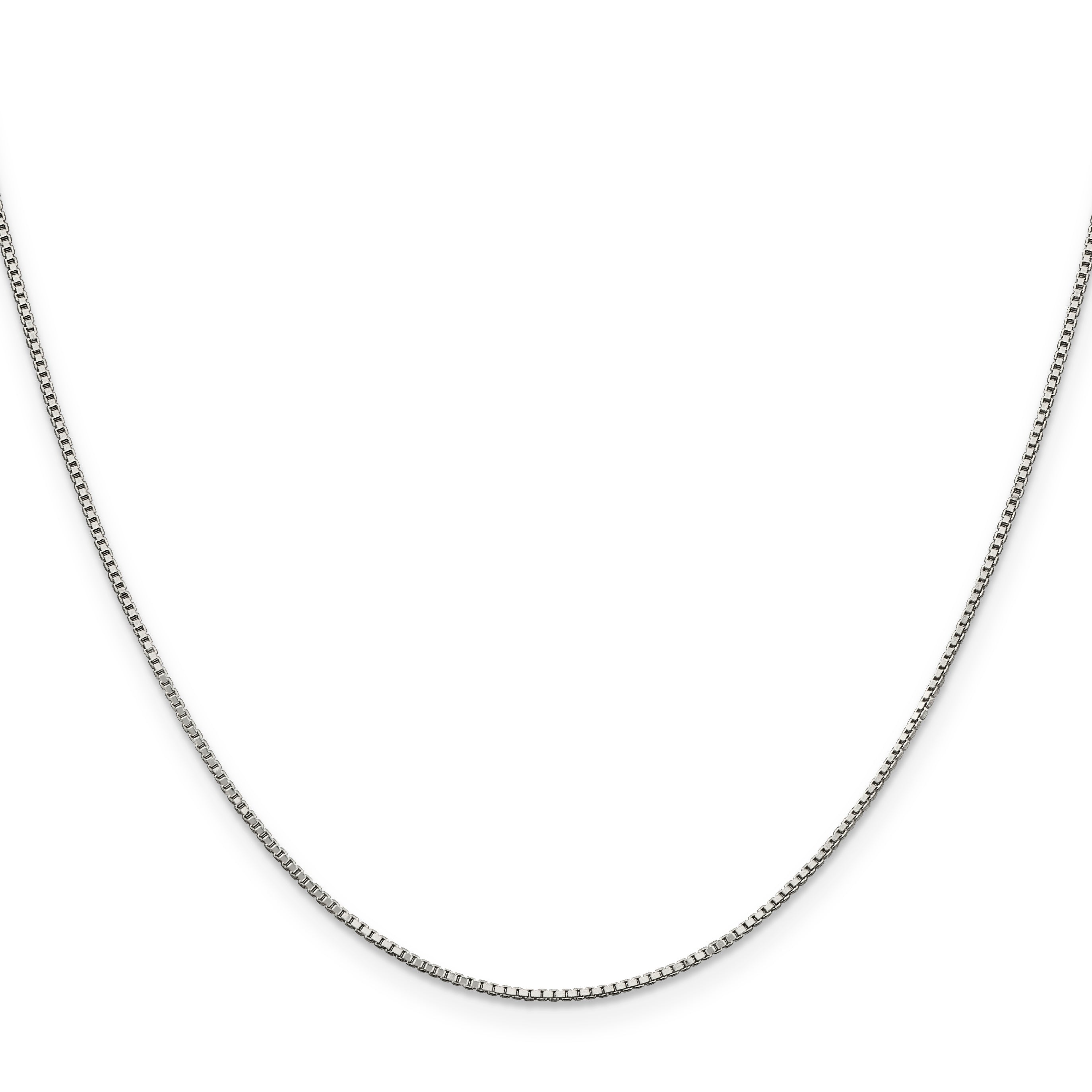 14 Inch Sterling Silver Rhodium-Plated .9mm Box Chain
