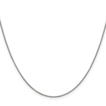 14 Inch Sterling Silver Rhodium-Plated .9mm Box Chain