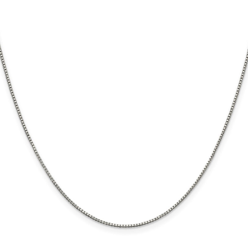 36 Inch Sterling Silver Rhodium-Plated .9mm Box Chain Necklace