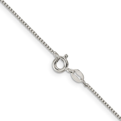 14 Inch Sterling Silver Rhodium-Plated .9mm Box Chain
