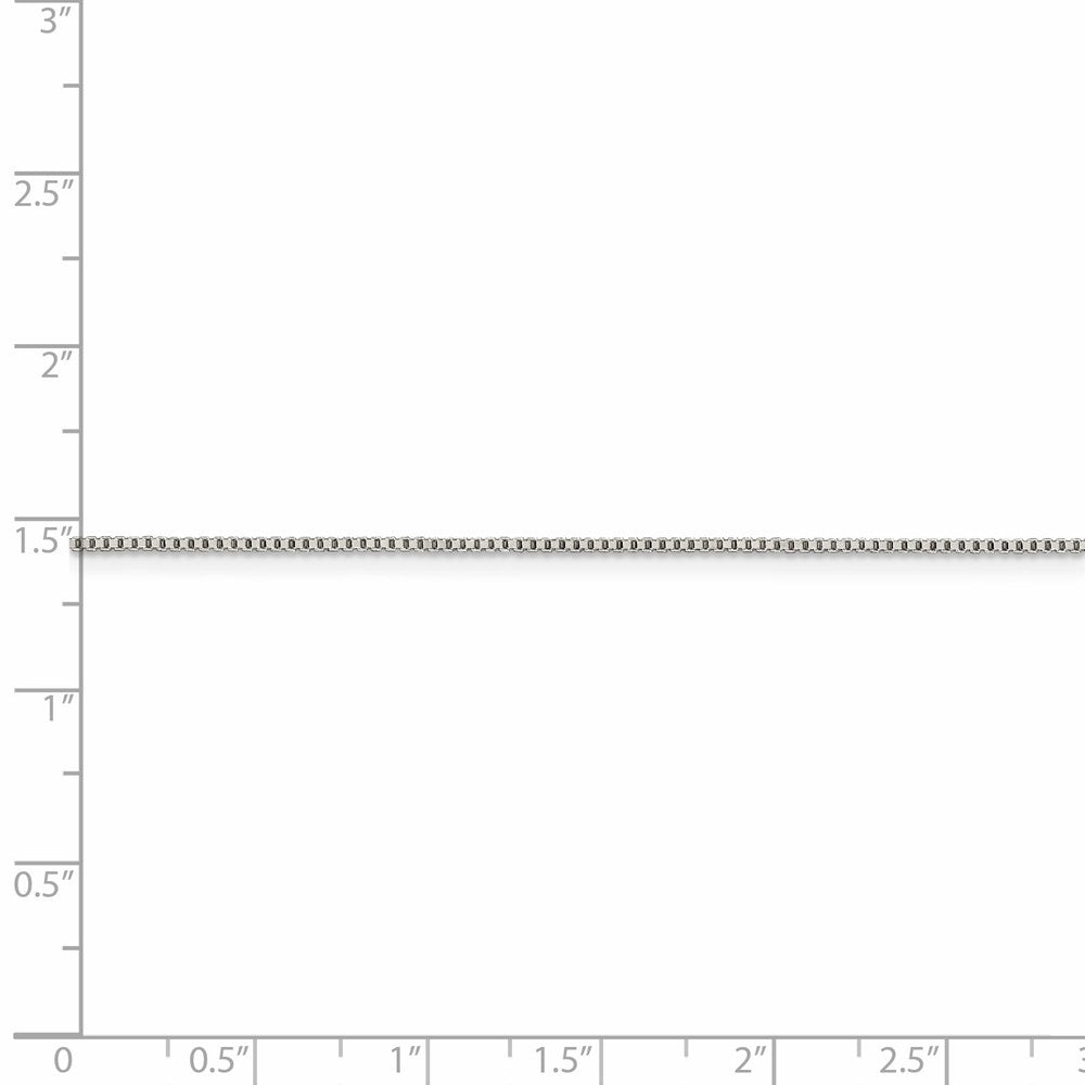 36 Inch Sterling Silver Rhodium-Plated .9mm Box Chain Necklace