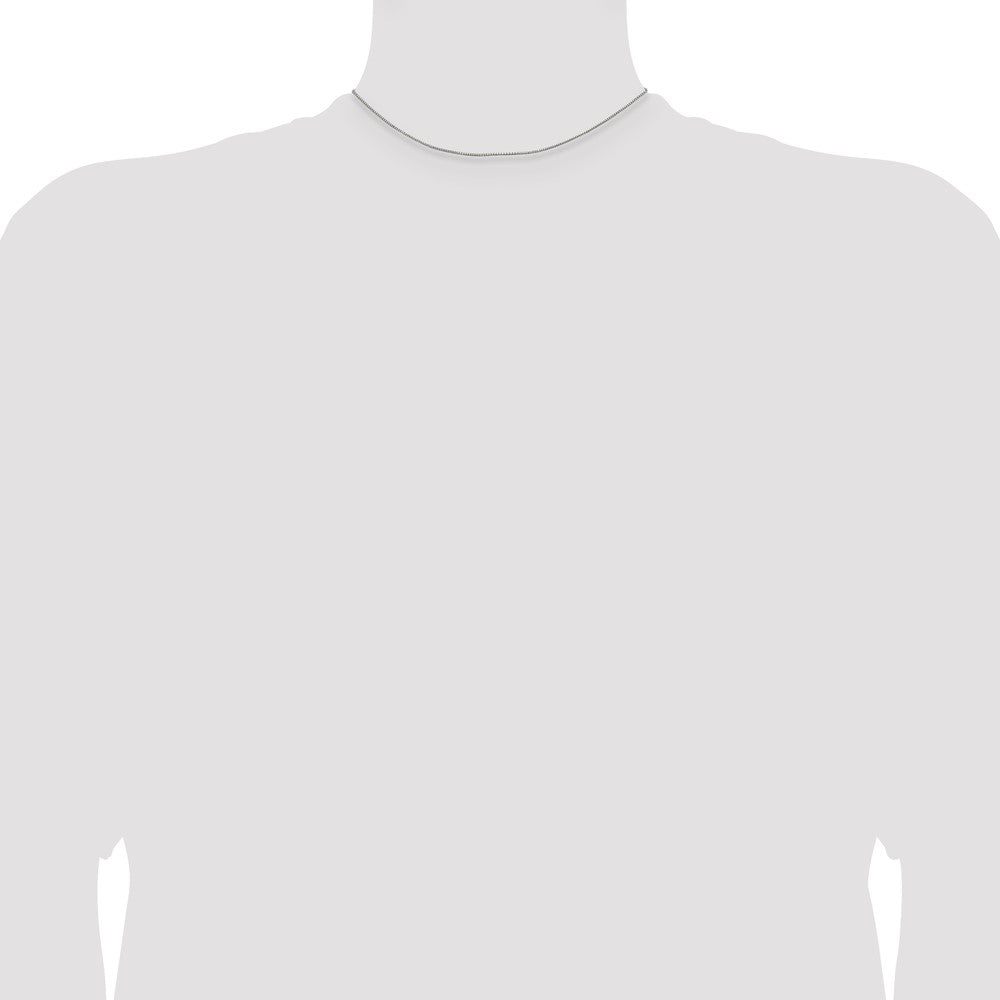 14 Inch Sterling Silver Rhodium-Plated .9mm Box Chain Necklace