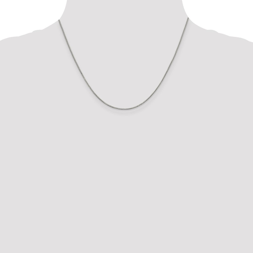 18 Inch Sterling Silver Rhodium-Plated .9mm Box Chain Necklace