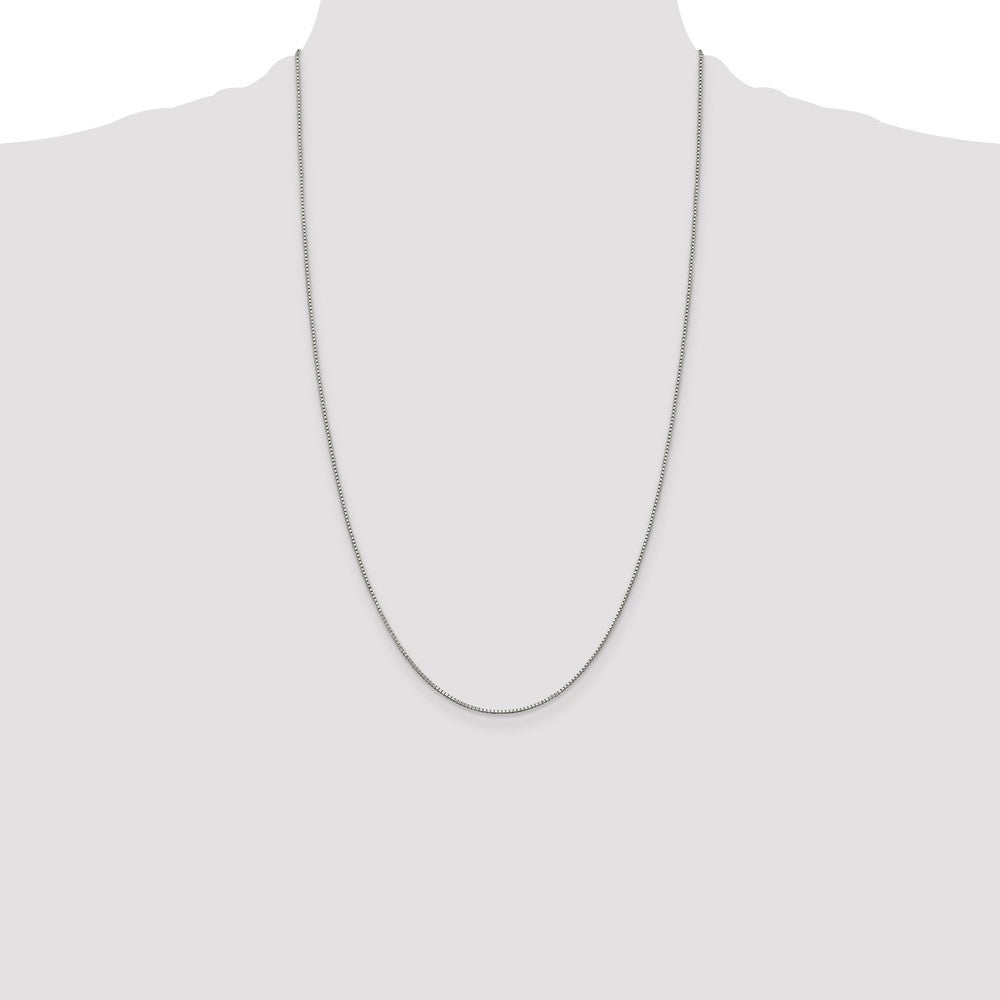 26 Inch Sterling Silver Rhodium-Plated .9mm Box Chain Necklace