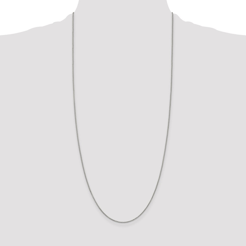 30 Inch Sterling Silver Rhodium-Plated .9mm Box Chain Necklace