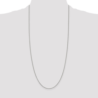 30 Inch Sterling Silver Rhodium-Plated .9mm Box Chain Necklace