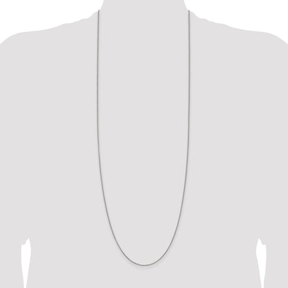 36 Inch Sterling Silver Rhodium-Plated .9mm Box Chain Necklace