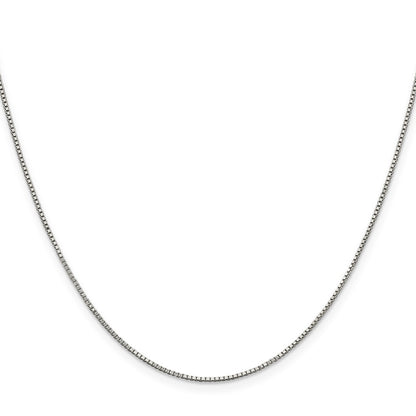 22 Inch Sterling Silver Rhodium-Plated .9mm Box Chain With A 4 Extention