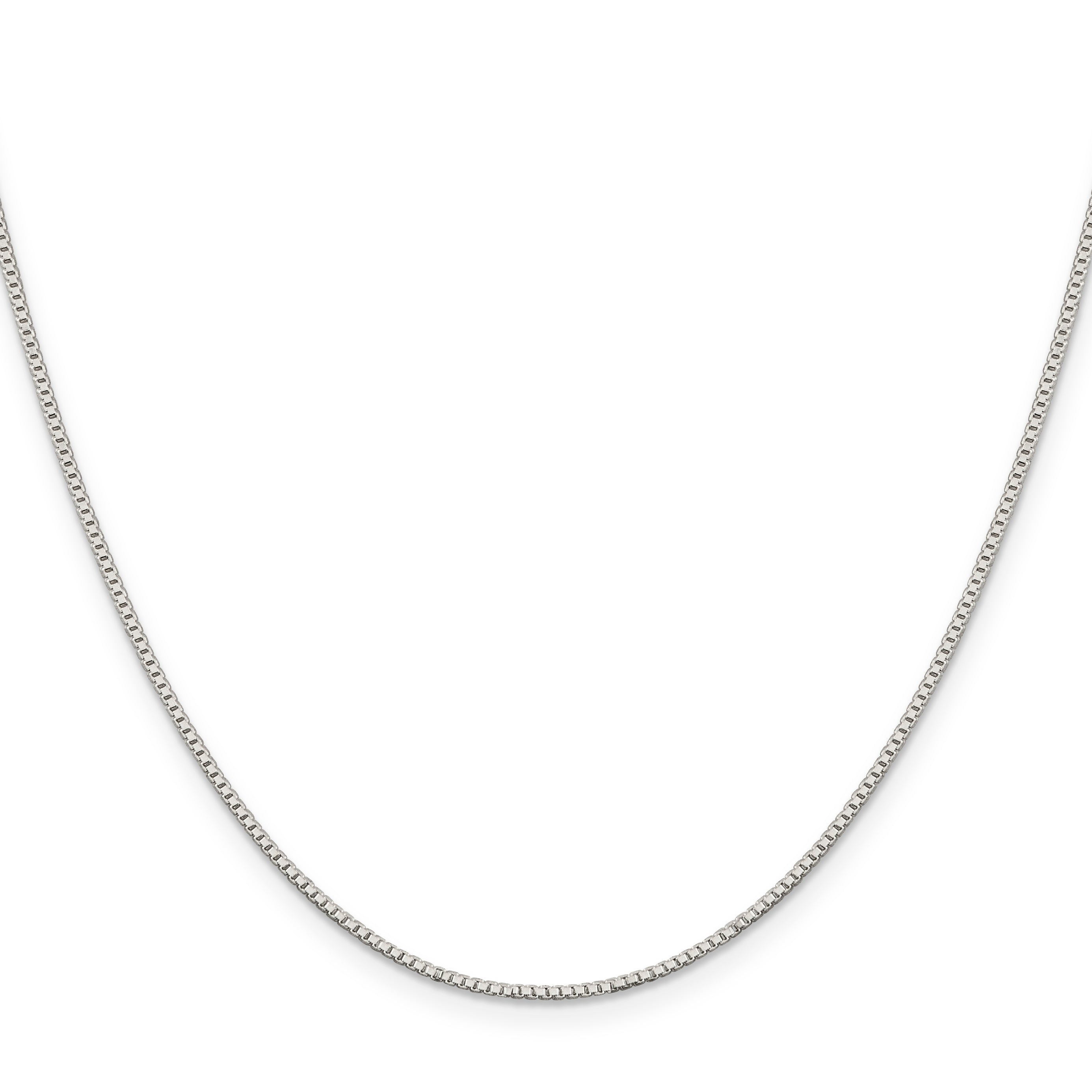 14 Inch Sterling Silver Rhodium-Plated 1.1mm Box Chain