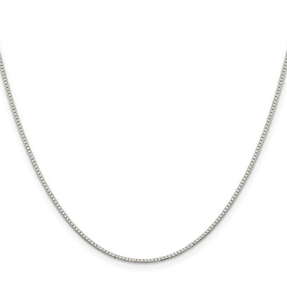 14 Inch Sterling Silver Rhodium-Plated 1.1mm Box Chain
