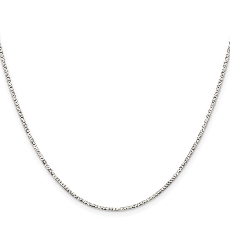 14 Inch Sterling Silver Rhodium-Plated 1.1mm Box Chain Necklace