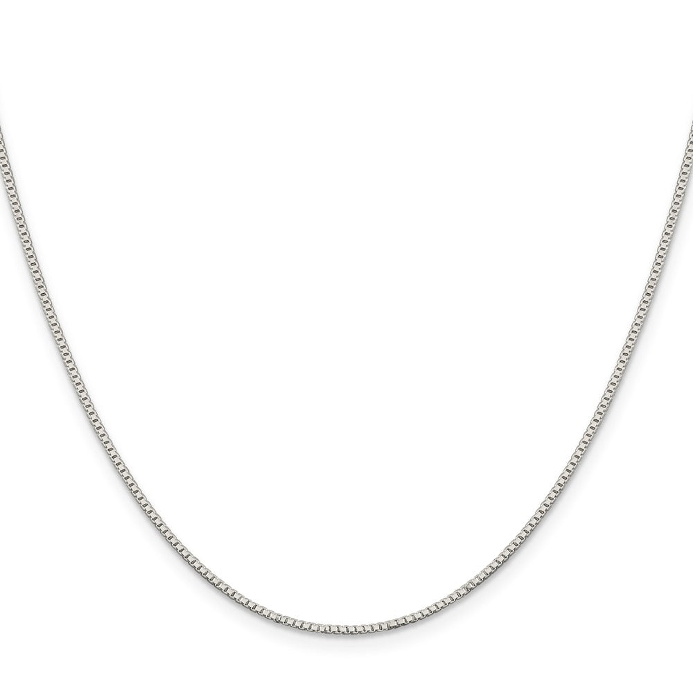 16 Inch Sterling Silver Rhodium-Plated 1.1mm Box Chain Necklace
