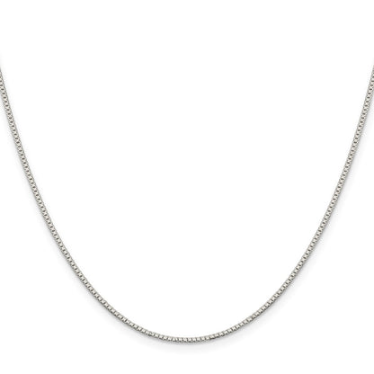 26 Inch Sterling Silver Rhodium-Plated 1.1mm Box Chain Necklace