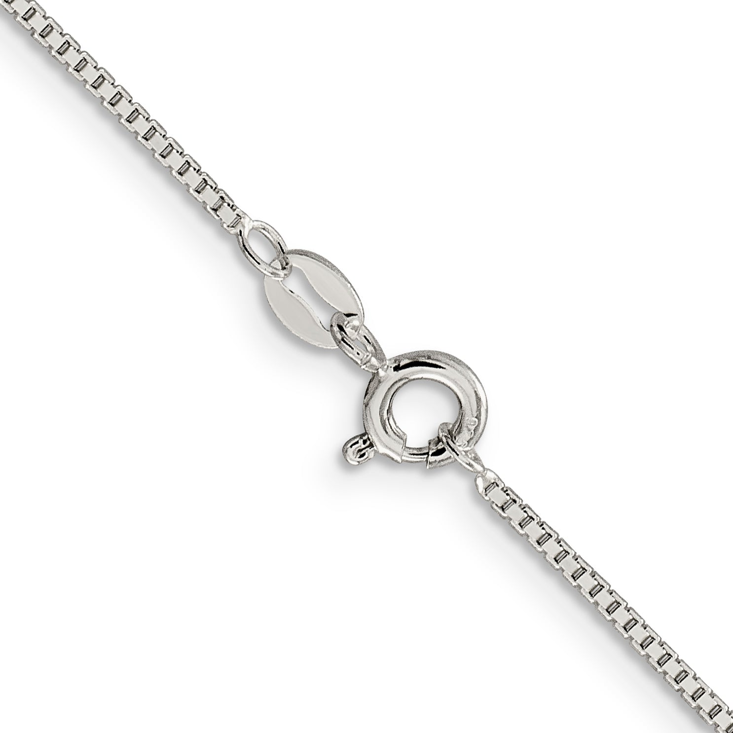 14 Inch Sterling Silver Rhodium-Plated 1.1mm Box Chain