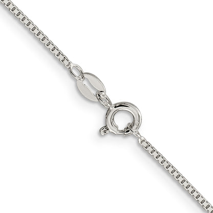 14 Inch Sterling Silver Rhodium-Plated 1.1mm Box Chain