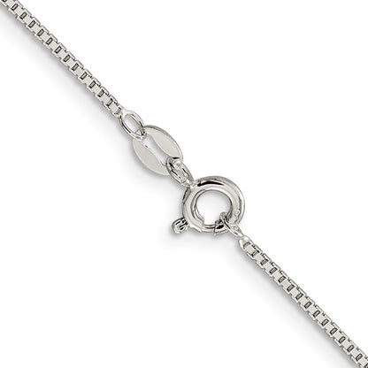 16 Inch Sterling Silver Rhodium-Plated 1.1mm Box Chain Necklace