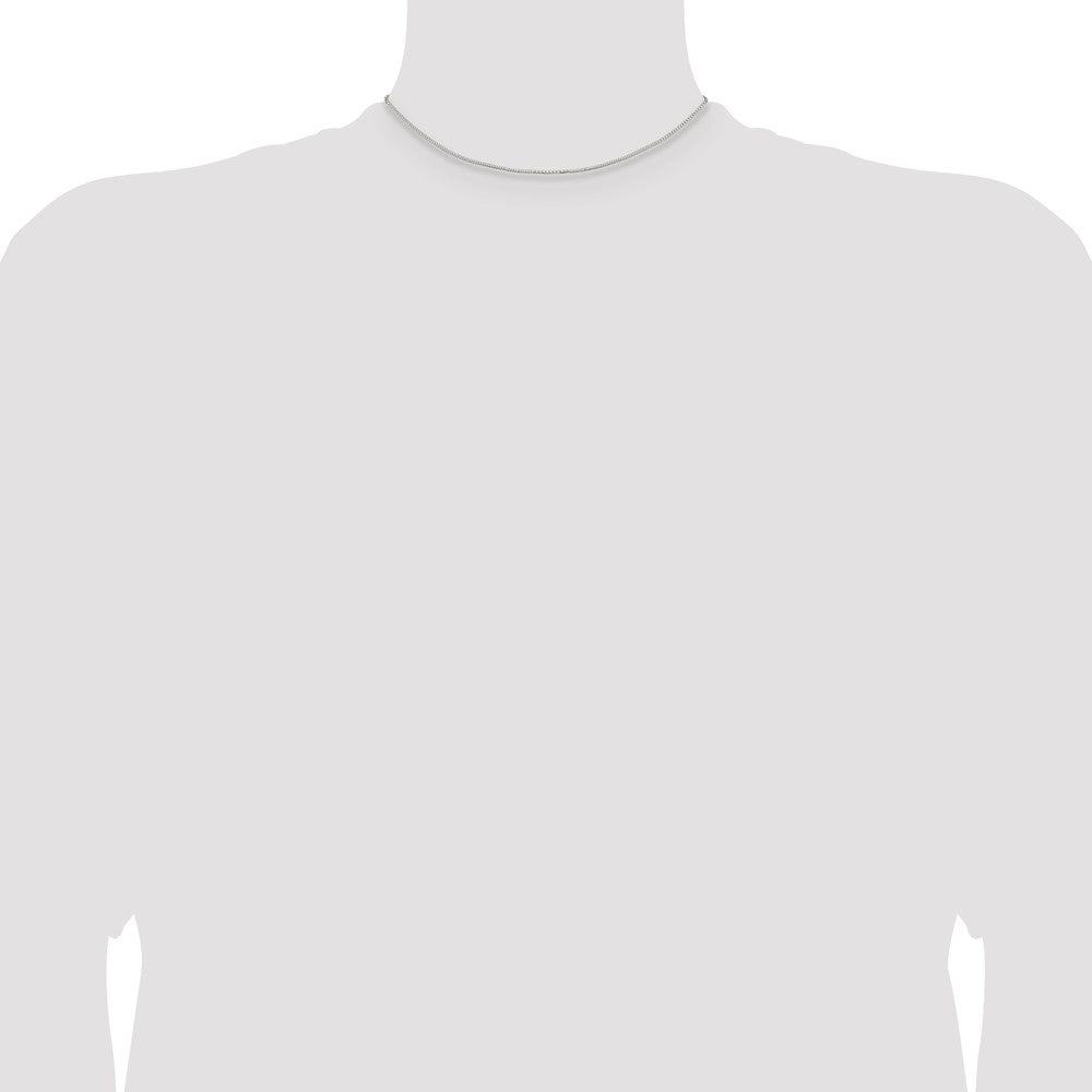 14 Inch Sterling Silver Rhodium-Plated 1.1mm Box Chain Necklace