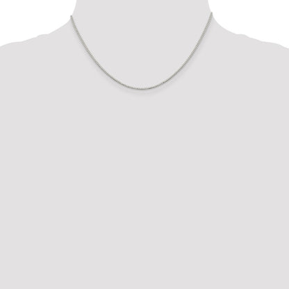 16 Inch Sterling Silver Rhodium-Plated 1.1mm Box Chain Necklace