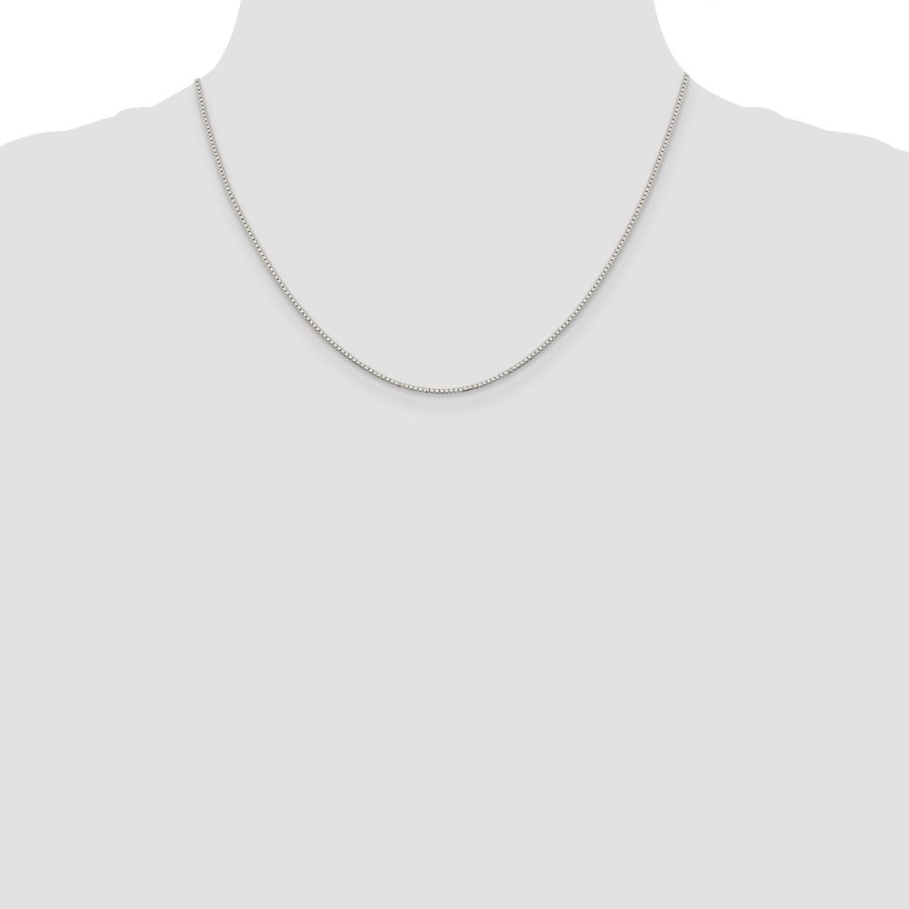 18 Inch Sterling Silver Rhodium-Plated 1.1mm Box Chain W/2In Ext.