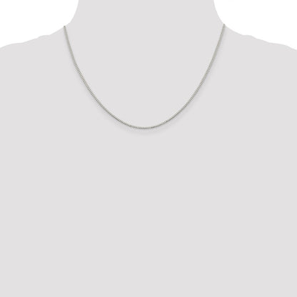 18 Inch Sterling Silver Rhodium-Plated 1.1mm Box Chain W/2In Ext.