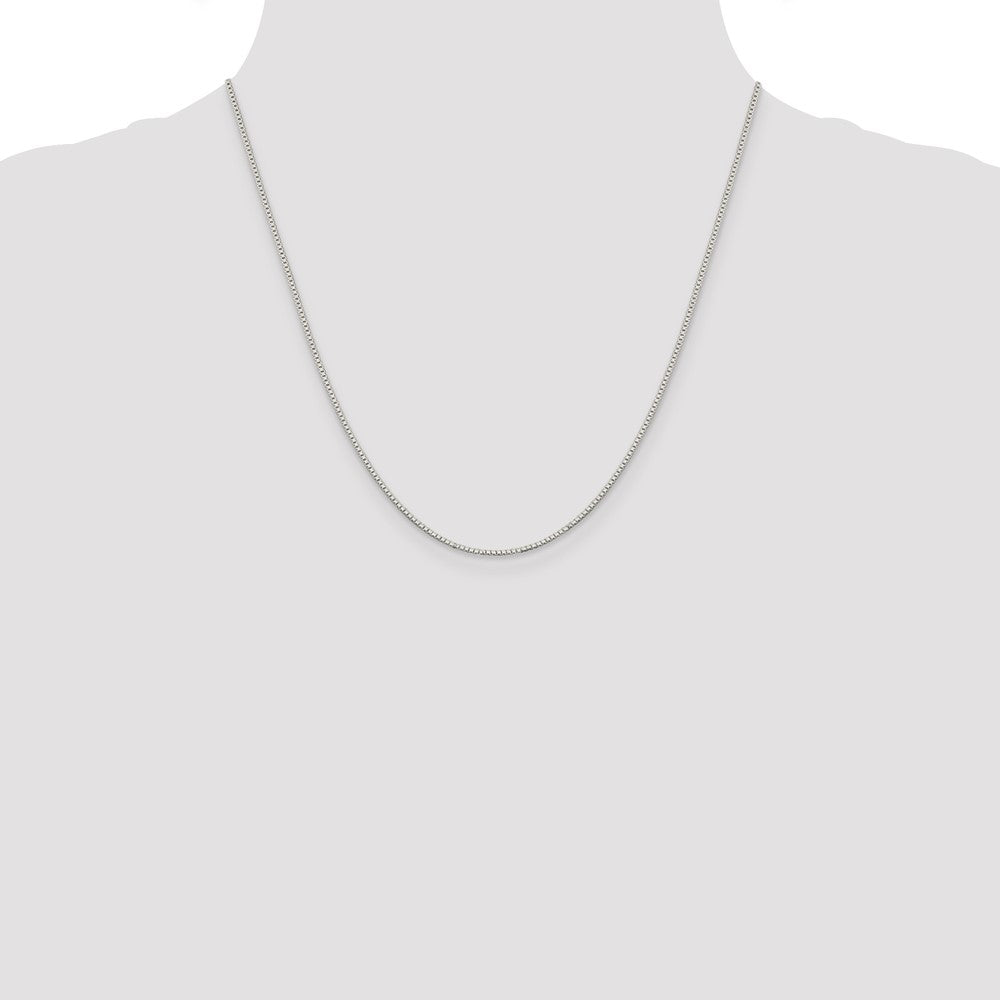 20 Inch Sterling Silver Rhodium-Plated 1.1mm Box Chain Necklace
