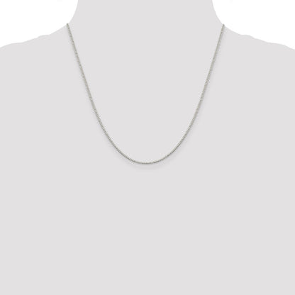 20 Inch Sterling Silver Rhodium-Plated 1.1mm Box Chain Necklace
