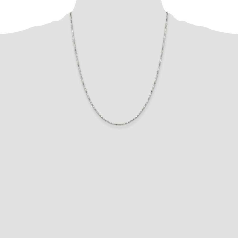 22 Inch Sterling Silver Rhodium-Plated 1.1mm Box Chain Necklace