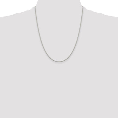 22 Inch Sterling Silver Rhodium-Plated 1.1mm Box Chain Necklace