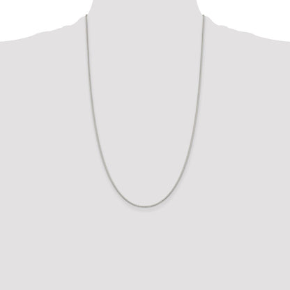 26 Inch Sterling Silver Rhodium-Plated 1.1mm Box Chain Necklace