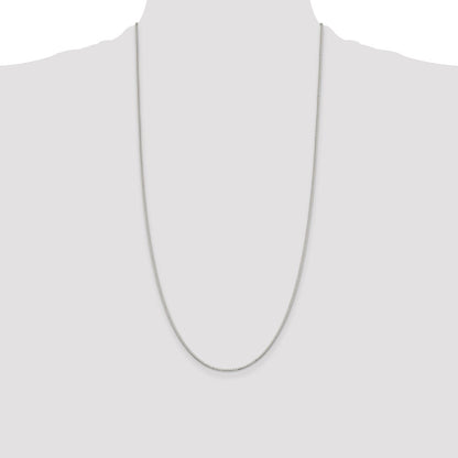 28 Inch Sterling Silver Rhodium-Plated 1.1mm Box Chain Necklace