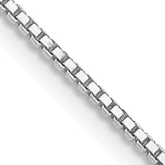14 Inch Sterling Silver Rhodium-Plated 1.1mm Box Chain