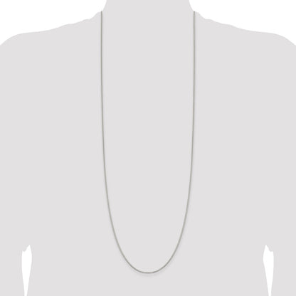 36 Inch Sterling Silver 1.25mm Box Chain Necklace