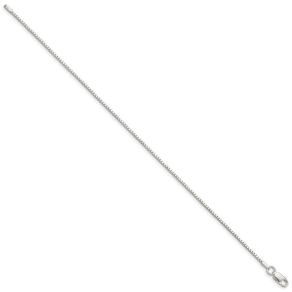7 Inch Sterling Silver 1.25mm Box Chain Bracelet