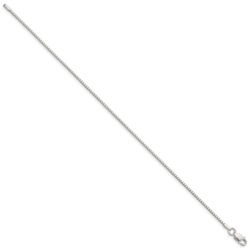 7 Inch Sterling Silver 1.25mm Box Chain Bracelet