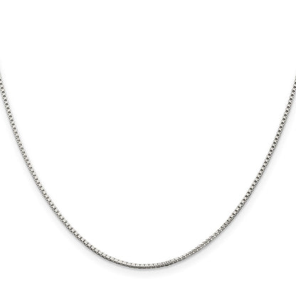 16 Inch Sterling Silver Rhodium-Plated 1.25mm Box Chain Necklace