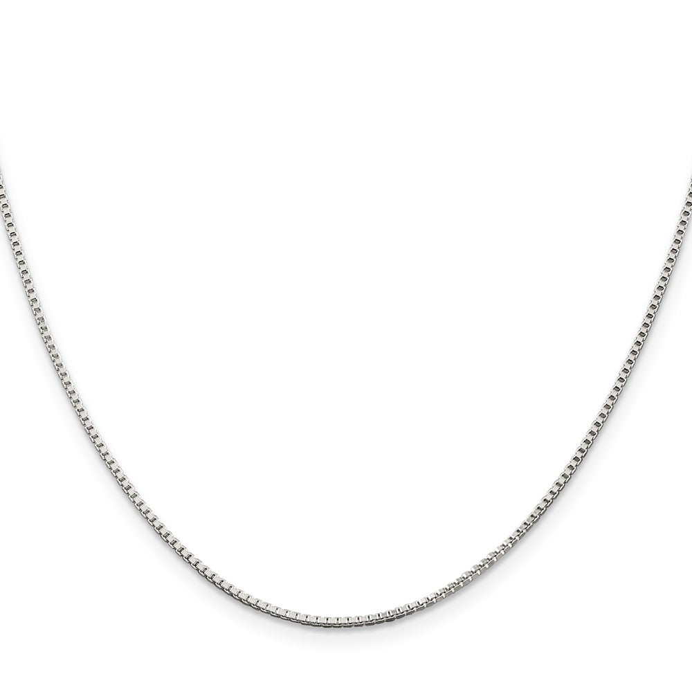 28 Inch Sterling Silver Rhodium-Plated 1.25mm Box Chain Necklace