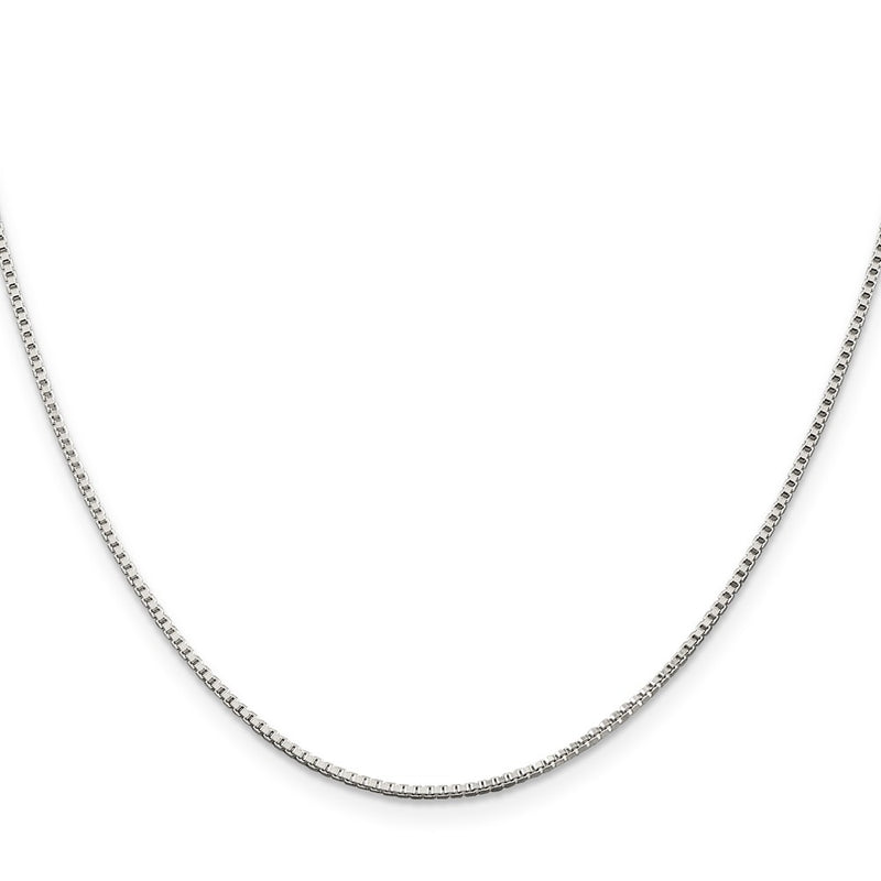 26 Inch Sterling Silver Rhodium-Plated 1.25mm Box Chain Necklace